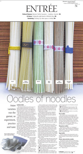 Section cover on the many different kinds of Asian noodles