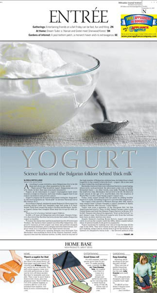 Section cover on the benefits of yogurt