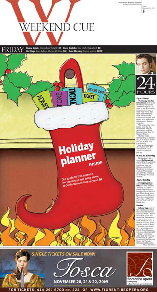 Section cover on holiday shows around town